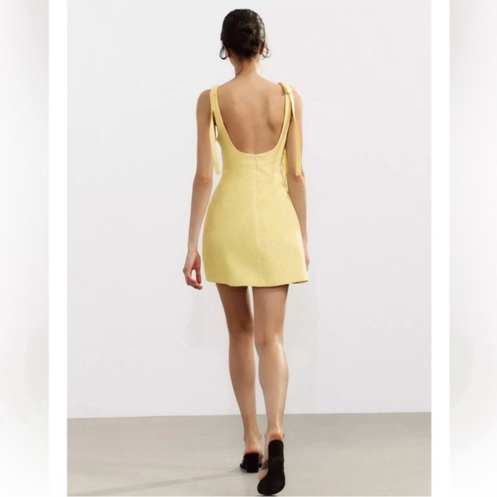 Zara Yellow Gingham Women's Dress - Picture 2 of 5